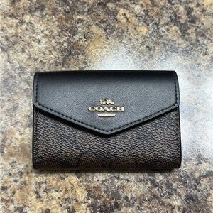 Coach Black and Brown Women's Envelope Wallet
